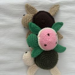 3 Crochet Turtles