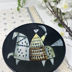 Vintage 1956 Lisa Larsen Gustavsberg Art Pottery Plate – “Horse With Rider” 