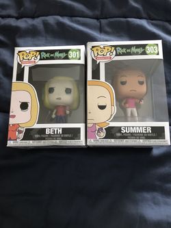 Funko pop Rick and Morty Beth and summer set of 2