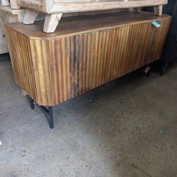Fluted Mango Wood Console