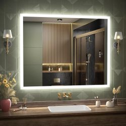 LED Mirror with Motion Sensor and Bluetooth Speaker