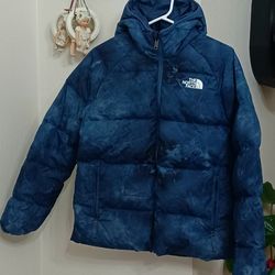 The North Face 600 Printed Reversible Down Hooded Puffer Jacket Boys XL 14/16