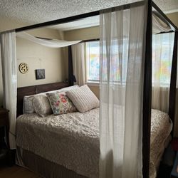 Solid Wood 4poster Bed And Luxury Mattress Set