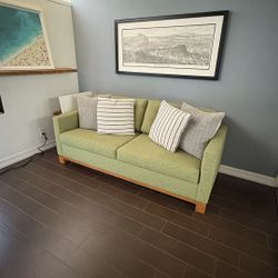 Green Loveseat Couch With Pull Out Bed 
