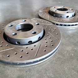 34055 front pair rotors drill and slot audi 100 A4 A6 S6