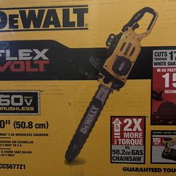 Dewalt 20” 60v Chainsaw W/ 9.0 Flex Volt Battery