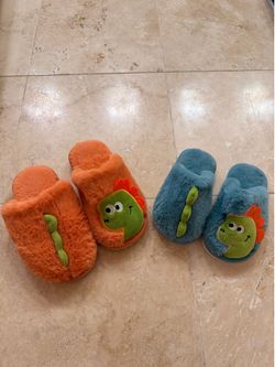 Kids slippers plush Dinosaurs