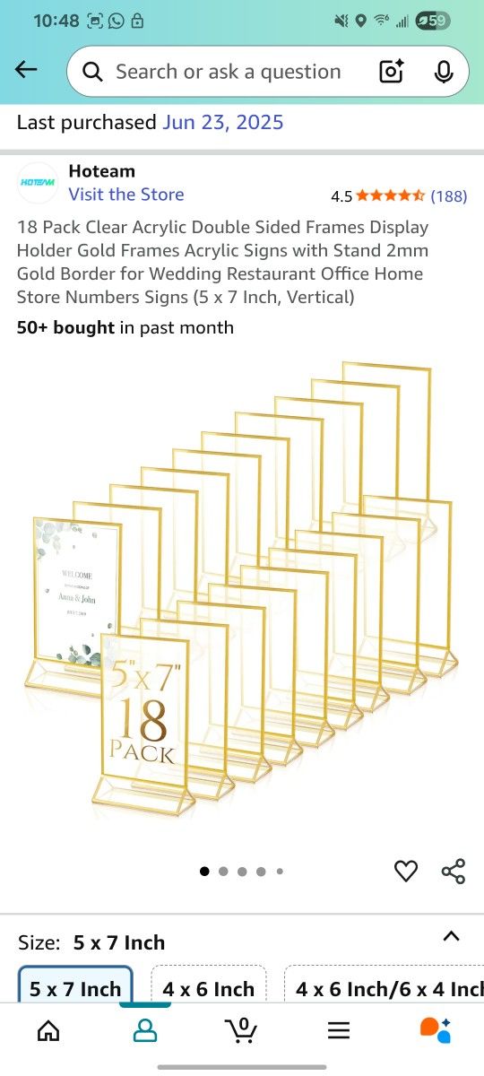 Gold Acrylic 5x7 Frames (17)