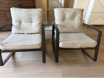 matching set of 2 outdoor rocking chairs