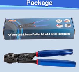 JWGJW PEX Clamp Cinch & Removal Tool For Sizes 3/8"- 1" with Clamp Rings