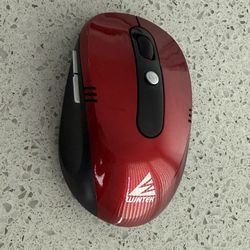 Red Wireless Mouse with USB Receicer