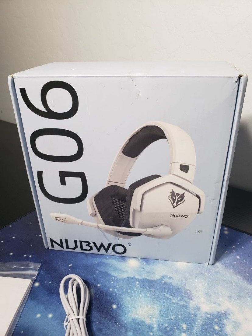 New NUBWO G06 Dual Wireless Gaming Headset W/ Microphone for PS5, PS4, PC, Mobile, Switch: 2.4GHz Wireless + Bluetooth, 100 Hr Battery, 50mm Drivers,