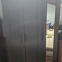 Wardrobe with 3 doors, black, Ikea 