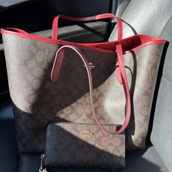 Coach Tote Bag And Wallet Set