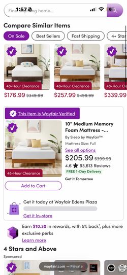 Full Bed Memory Foam 10 Inch Mattress Brand New