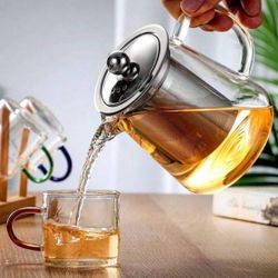 Shipping Free /Available /Glass Teapot With Removable Stainless Steel Infuser, Borosilicate Glass Tea Pot With Strainer, Blooming Tea Loose Leaf Tea