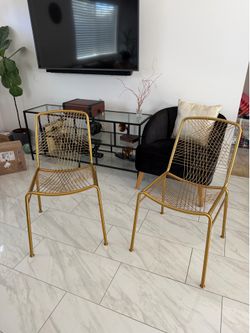 Gold Metal Abstract Chairs