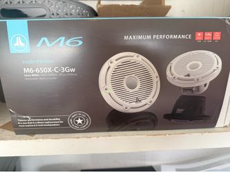 M6-650X-C-3Gw 6.5" Marine Coaxial Speakers, White Classic Grille, Pair