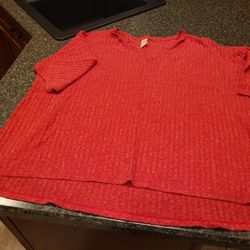 Women 3xl Faded Glory red mottled vneck Lot 55