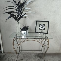 Glass Console Table / Behind Couch Table TV Stand