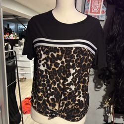 Black With Leopard Print Top