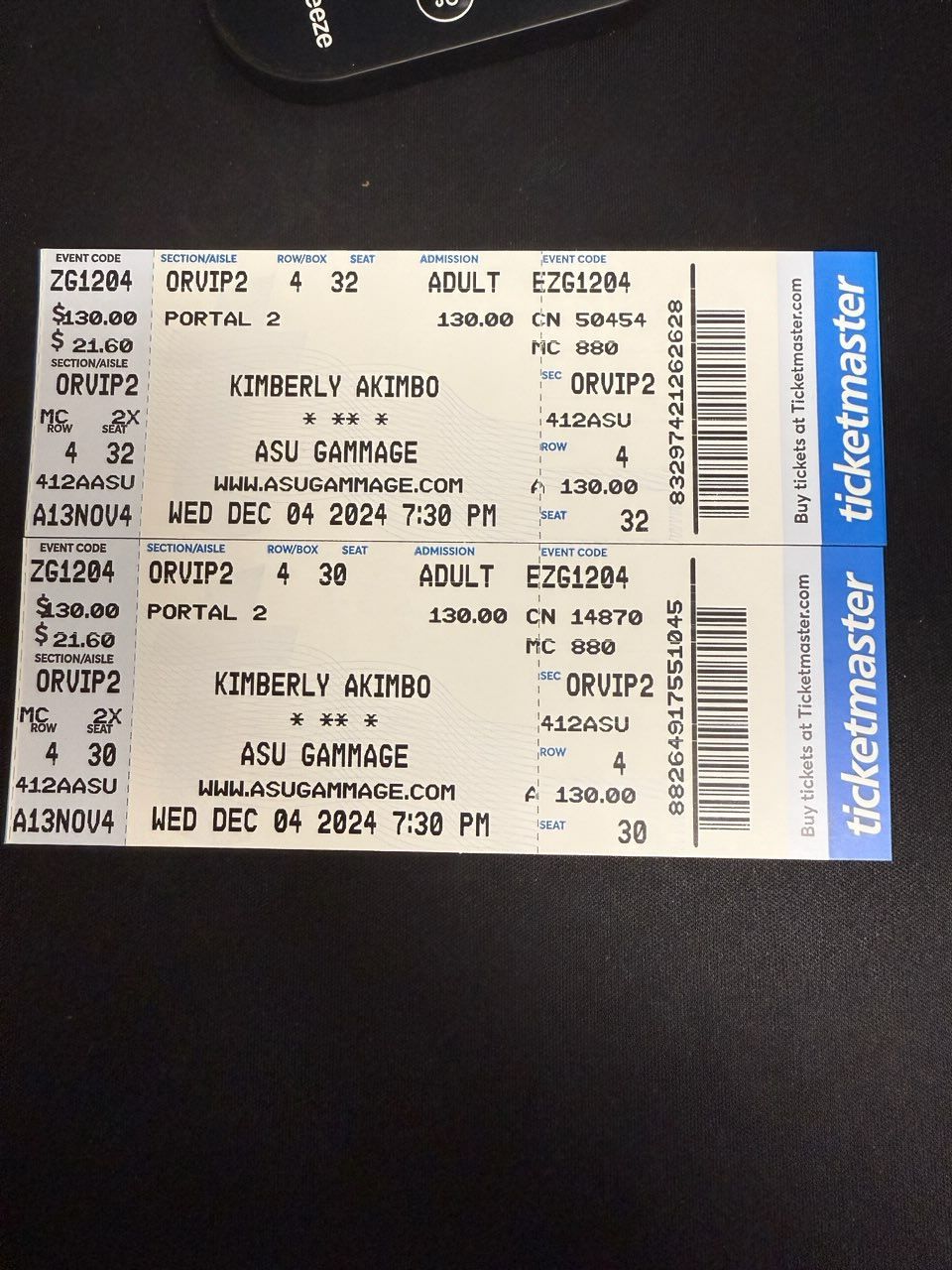 2 VIP Kimberly Akimbo Tickets