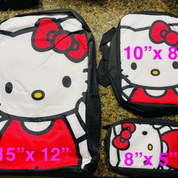 Hello Kitty 3 Pc Backpack Set Many Patterns 