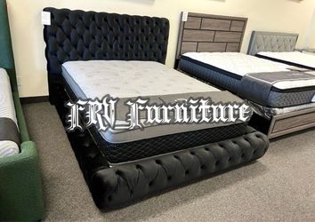 New queen bed frame with mattress