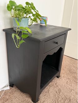 Ethan Allen Solid Wood Nightstand, Painted Black