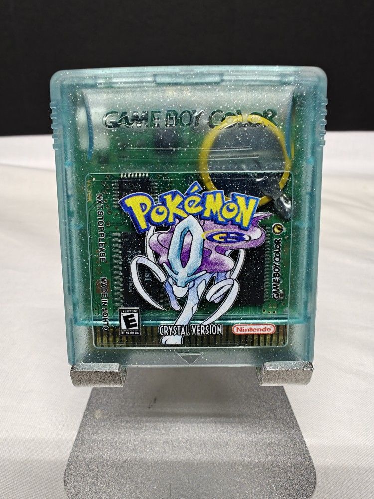 Pokemon Crystal GBC Game (Custom Shell & Label & New Battery)