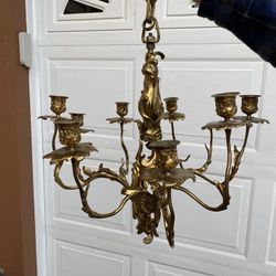Vintage Brass Chandelier 