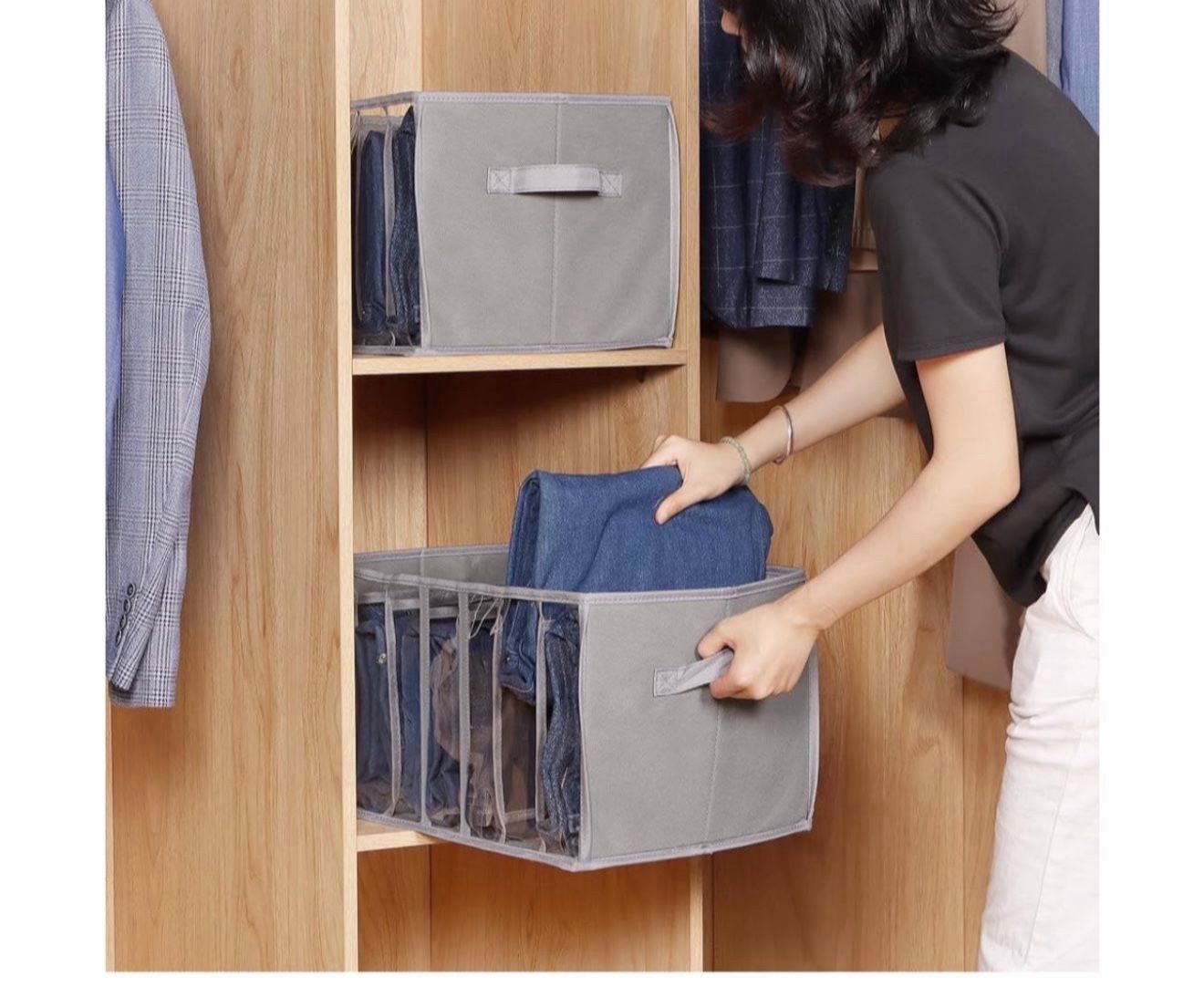 Organizer Cubies, 3 Pack, Winter Clothes, Closet Organizer, Wardrobe Oganizer, 7 Dividers, 3 Bins