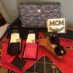 Mcm Lot Sign Pouch 2 Wallets &sunny W/case