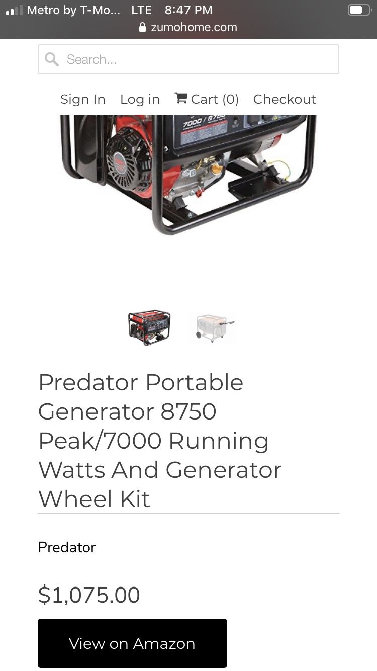 Predator generator 8750