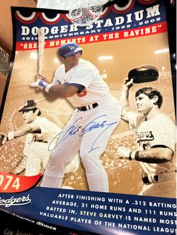 Steve Garvey LA times original poster with signatur