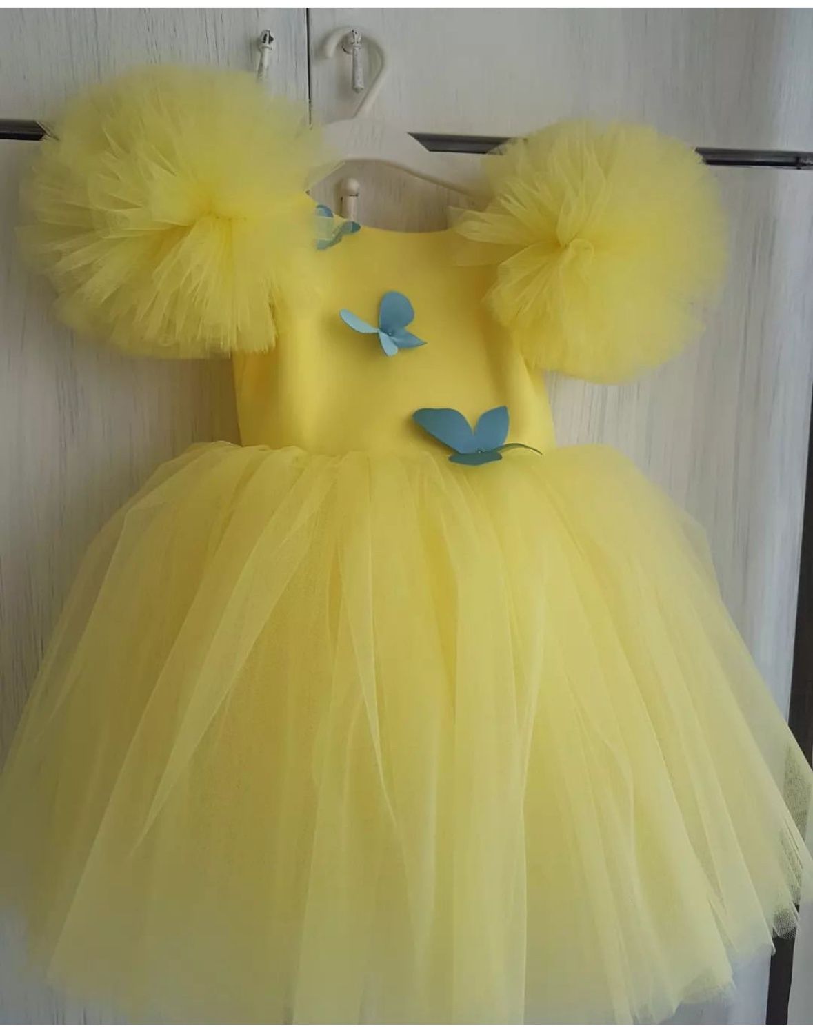 Yellow/ Blue Dress For Little Princess 2-4 Years