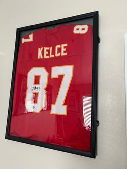 Framed Signed Travis Kelce #87 Red Jersey