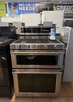 KitchenAid Double Oven Gas Range with Convection Oven