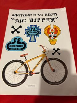 2019 SE Racing Bikes Dogtown Big Ripper Decal Kit NOS Rare Vintage “NEW”