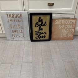 Set Of Three Inspirational Girl, Power Prints