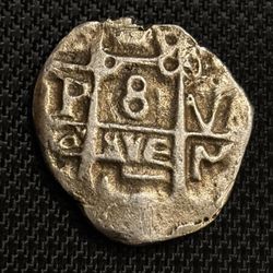 Eight Reales Cob  8R From Mexico From The 1700’s