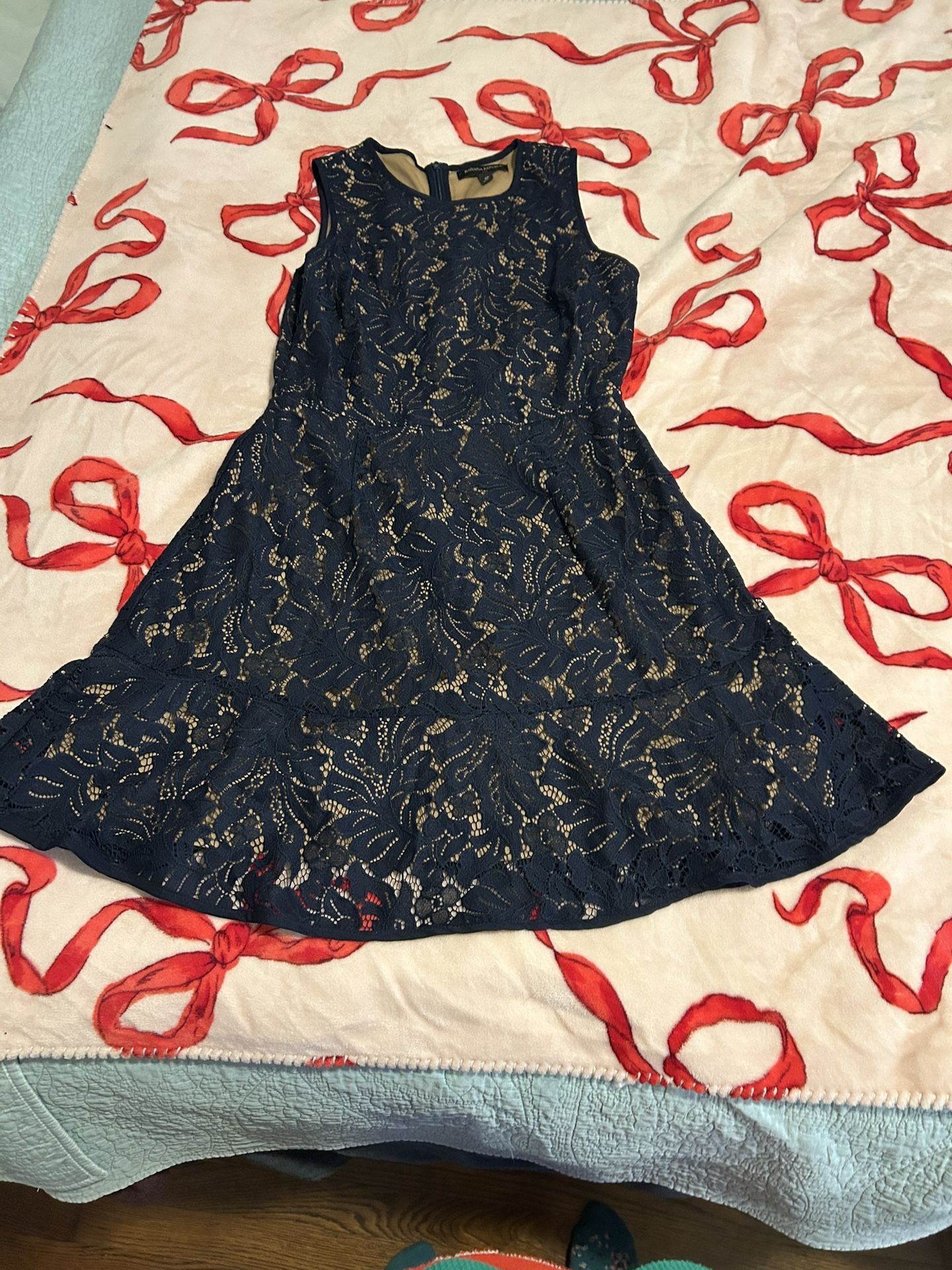 banana republic dress 6 petite Blue Lace