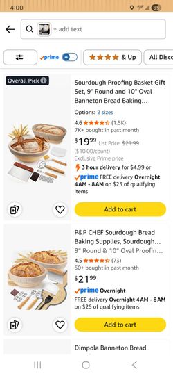 Sourdough Proofing Basket Gift Set, 9" Round and 10" Oval Banneton Bread Baking.
AMAZON PICTURE IS SIMILAR 
COULDN'T FIND THE EXACT ONE