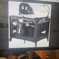 Baby Playpen 4 In 1 Pack And Play Gray, With Bassinet We