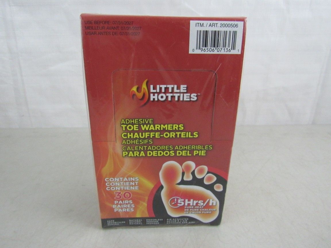 Little Hotties Adhesive Toe/Foot Warmers Box of 30 Pairs 5hr Pure Heat NEW