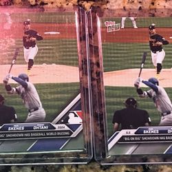 LOT OF 2 - Paul Skenes Shohei Ohtani 2024 Topps Now Baseball Cards Mint