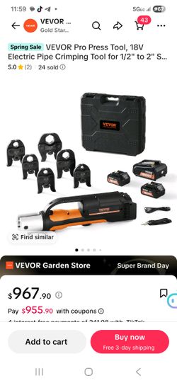 Vevor pro press tool 1/2 - 2 inch. Jaws with it