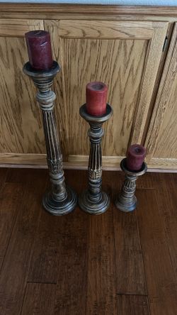 Wood Candle Holders 
