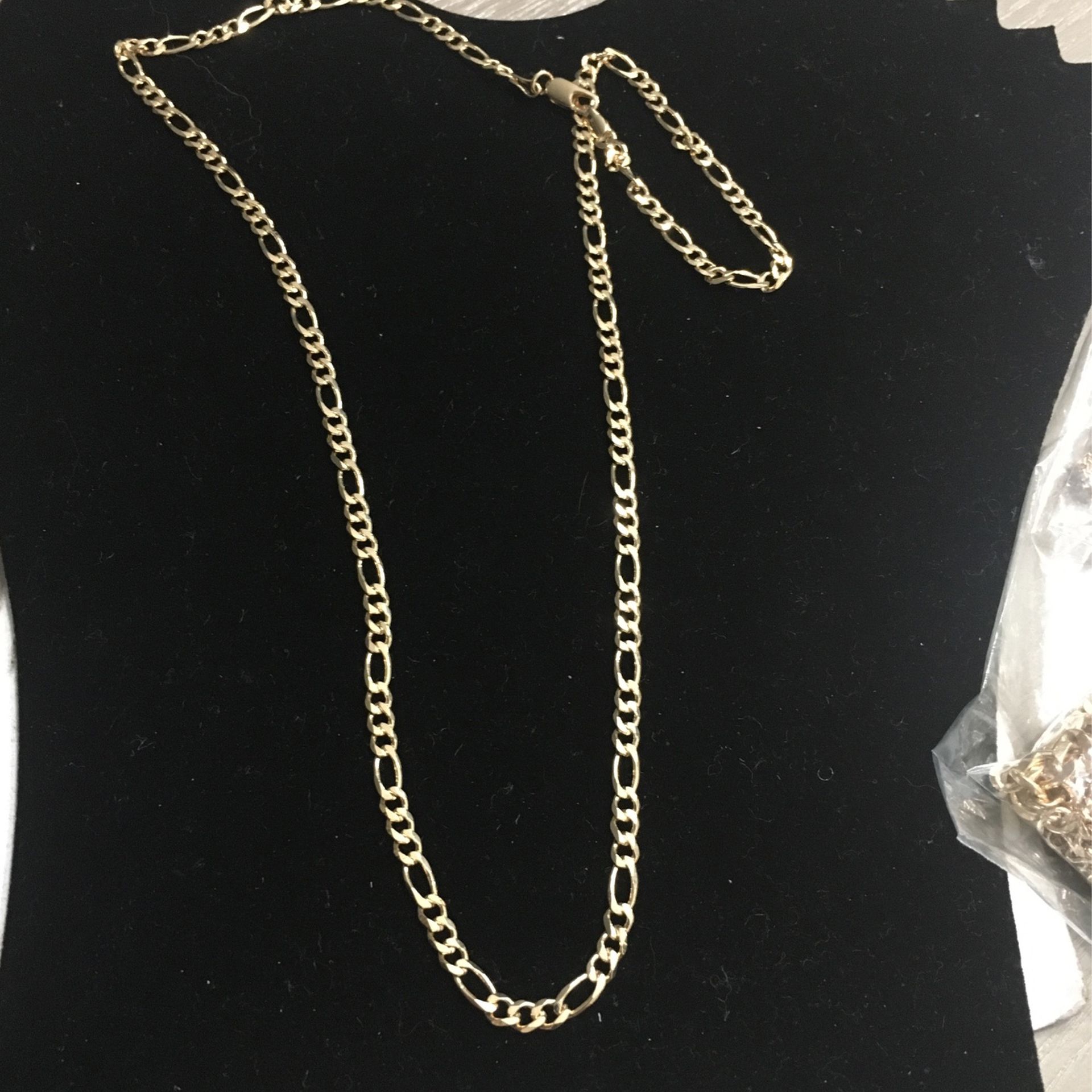 24 Inch 14k Gold Bonded Figaro Chain For Sale