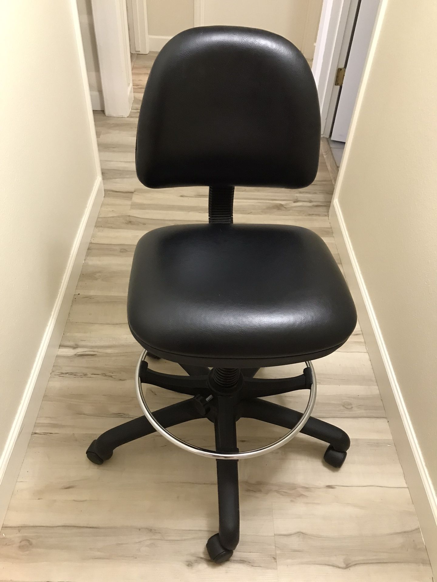 Safco Extended Height Swivel Stool Drafting Office Chairs w/Adjustable Footring Black 3406BL